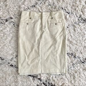 Sophisticated White Tweed Pencil Skirt Club Monaco